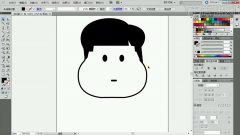 利用【钢笔东西】绘制出【头发】并填充【黑色